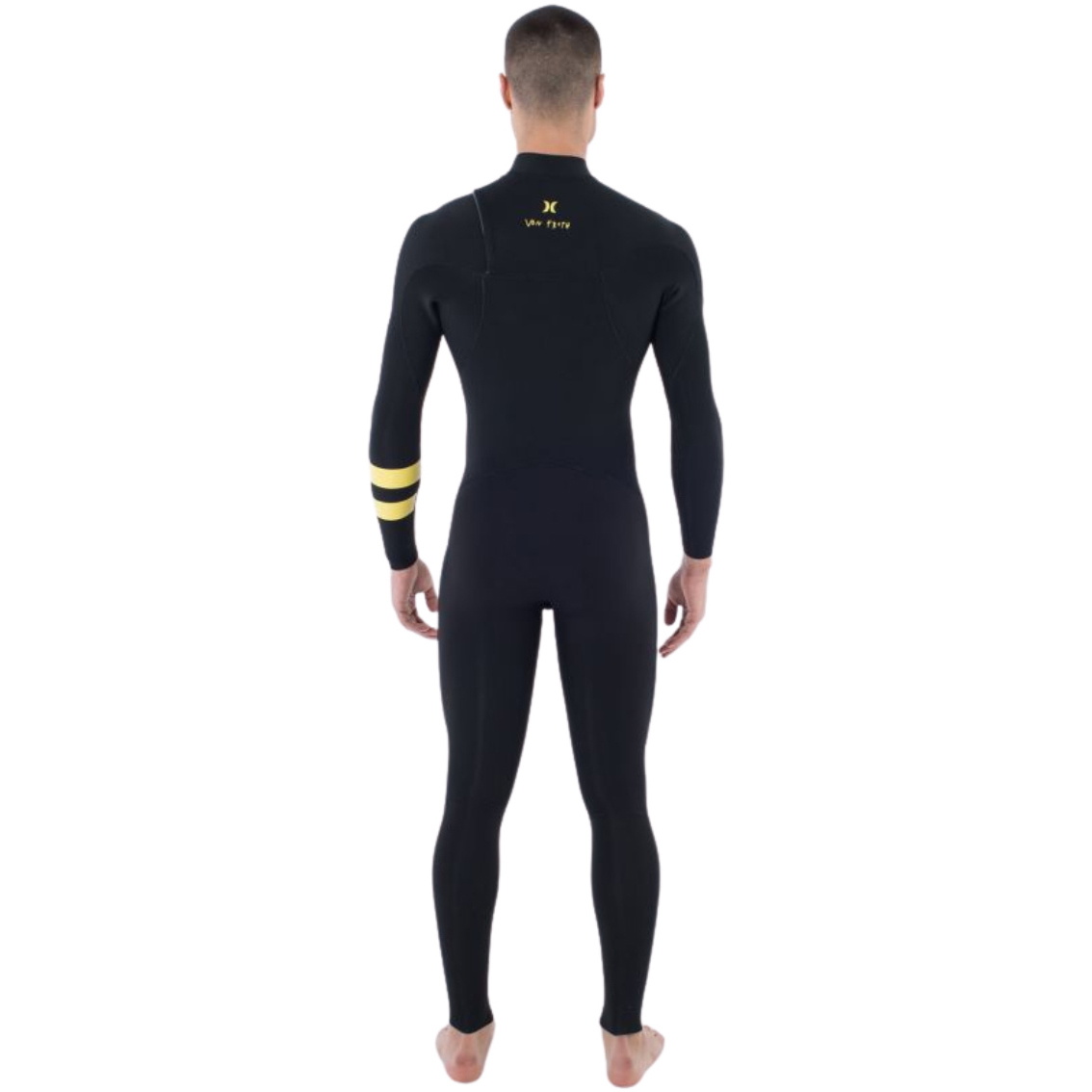 2025 Hurley Heren Plus Nic II 3/2mm Borst Ritssluiting Wetsuit MFS0014312 - Black